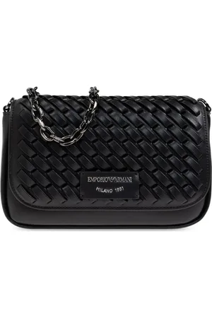 Emporio Armani Taske, Dame, Sort, ONE SIZE, Uld, Vævet Kæde Crossbody Taske Sort