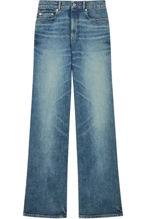Kenzo Jeans, Dame, Blå, W26, Bomuld, Blå Brede Ben Jeans