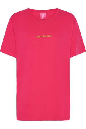 ONE TEASPOON Top, Dame, Lyserød, 2XS, Bomuld, Oversized Tee med rund hals
