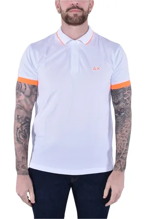 sun68 Top, Herre, Hvid, 3XL, Bomuld, Moderne Stribet Polo Shirt Korte Ærmer