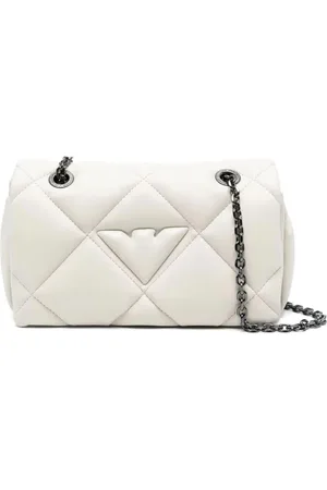 Emporio Armani Taske, Dame, , ONE SIZE, Uld, Quiltet Skuldertaske Ivory