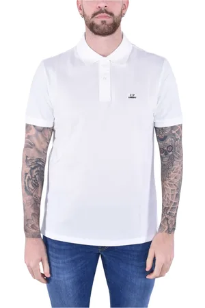 C.P. Company Top, Herre, Hvid, S, Bomuld, Stræk Piquet Kortærmet Polo