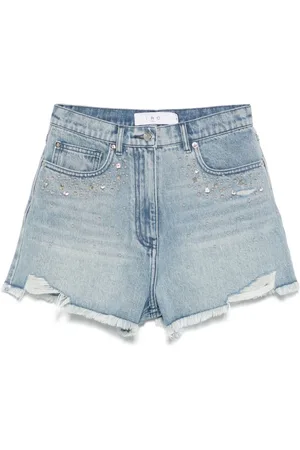 IRO Shorts, Dame, Blå, M, Denim, Blå Shorts med Studs