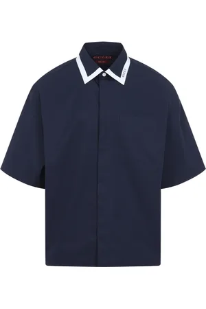 Gucci Skjorte, Herre, Blå, S, Uld, Blå Skjorte til Mænd Stilfuld Ss25
