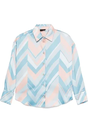 Liu Jo Bluser & Skjorter, Dame, Flerfarvet, S, Lysblå Button-Up Skjorte