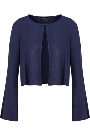 Emporio Armani Bluser & Skjorter, Dame, Blå, M, Blå Rund Hals Langærmet Skjorte