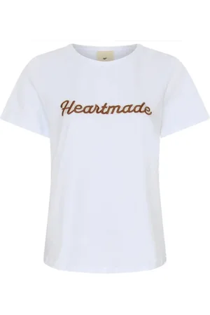 Heartmade Top, Dame, Hvid, S, Bomuld, Logo T-Shirt Top Hvid