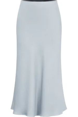 Drykorn Nederdel, Dame, Blå, W30, Elastisk Talje Midi Slip Nederdel