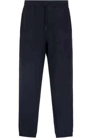Emporio Armani Bukser, Herre, Blå, M, Jacquard Lettering Jogger Bukser