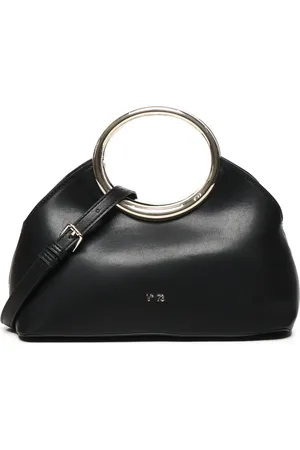 V°73 Taske, Dame, Sort, ONE SIZE, Uld, Sort Clutch Taske med Cirkel Håndtag