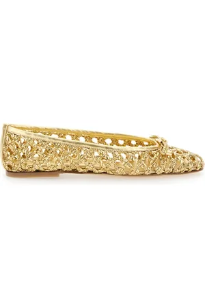 Casadei Sko, Dame, Gul, 39 EU, Polyester, Grå Ballet Flade Sko