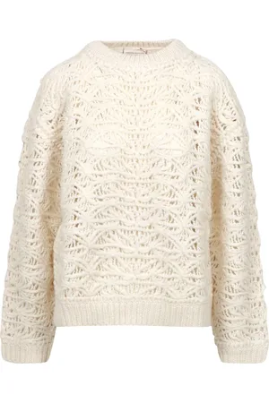 SEMICOUTURE Strik, Dame, , M, Uld, Krem Uldblanding Broderet Sweater