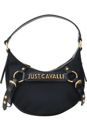 Roberto Cavalli Taske, Dame, Sort, ONE SIZE, Uld, Sort skuldertaske med pytonprint
