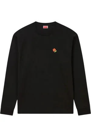 Kenzo Top, Herre, Sort, L, Bomuld, Sort Broderet Skjorte