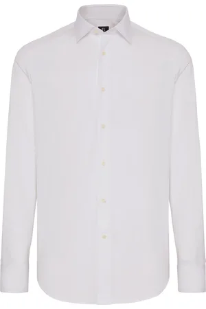 Boggi Milano Skjorte, Herre, Hvid, XS, Bomuld, Skjorte i Slim Fit med Stretch-Bomuld