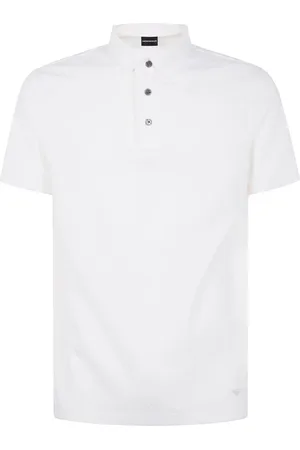 Emporio Armani Top, Herre, Hvid, L, Bomuld, Jacquard Polo Bluser Kollektion