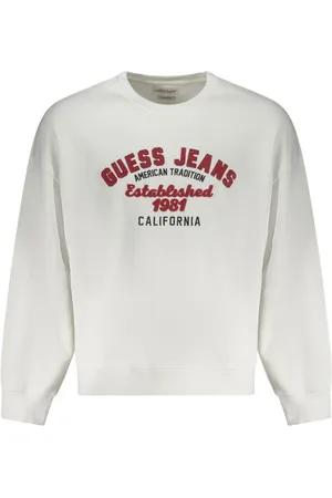 Guess Sweathshirts & Hoodies, Herre, Hvid, XS, Bomuld, Hvid Bomuld Strik Trøje