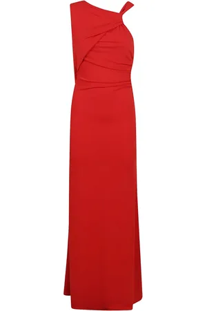 Andamane Kjole, Dame, Rød, 2XS, Polyester, Rød Asymmetrisk Halsudskæring Kjole Elegant Anledninger