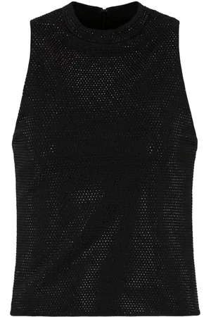 Emporio Armani Top, Dame, Sort, XS, Sort Studded Ærmeløs Top