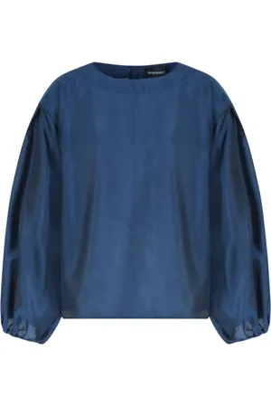 Emporio Armani Bluser & Skjorter, Dame, Blå, XS, Polyester, Polyester Skjorter