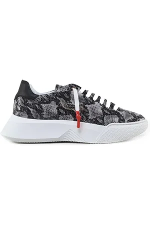 Giuliano Galiano Sko, Herre, Grå, 45 EU, Læder, Slangeprint Læder Sneakers Sort Hvid