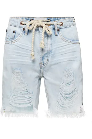 ONE TEASPOON Shorts, Dame, Blå, W23, Bomuld, Slim Boyfriend Jeans Shorts Long Rope