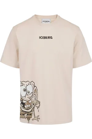 Iceberg Top, Herre, , XL, Uld, Almindelig pasform pudderfarvet T-shirt med SpongeBob-print i jersey