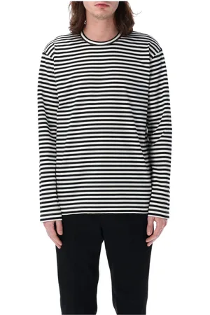 JUNYA WATANABE Top, Herre, Sort, L, Bomuld, Stribet T-shirt Sort Hvid