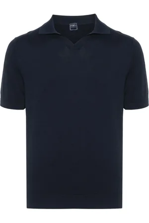 FEDELI Top, Herre, Blå, XL, Bomuld, Polo Bluser