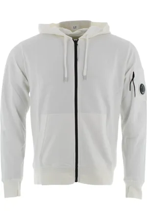 C.P. Company Sweathshirts & Hoodies, Herre, Hvid, XL, Bomuld, Hvid Hættetrøje