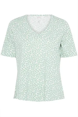 Part Two Bluser & Skjorter, Dame, Blå, S, Grøn Blomstret Tee Curliapw Top
