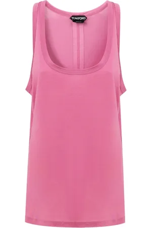 Tom Ford Top, Dame, Lyserød, 2XS, Silkeærmetop i