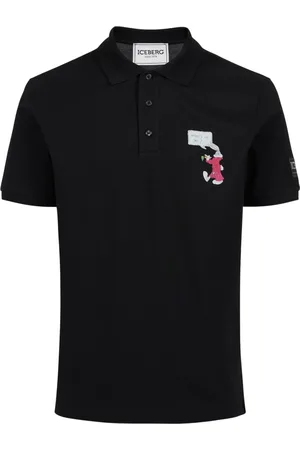 Iceberg Top, Herre, Sort, L, Almindelig pasform sort piquet polo