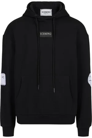Iceberg Sweathshirts & Hoodies, Herre, Sort, S, Bomuld, Sort almindelig pasform hættetrøje med Looney Tunes print og logo etiket