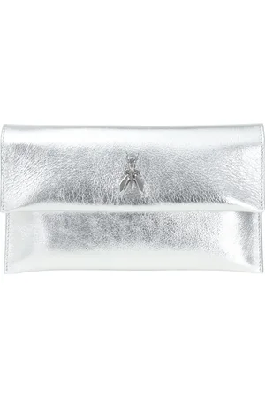 Patrizia Pepe Taske, Dame, Grå, ONE SIZE, Uld, Geometrisk Luksus Clutch Sølv