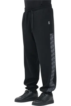 EA7 Bukser, Herre, Sort, 2XL, Sporty Sorte Bukser Forår Sommer