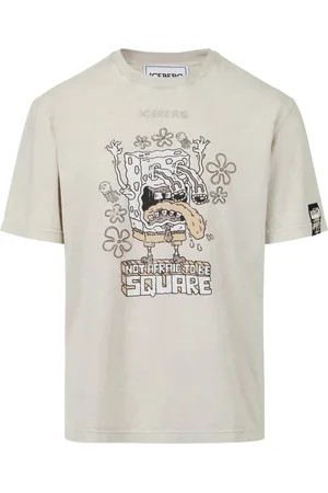 Iceberg Top, Herre, , S, Bomuld, Støvet farvet regular-fit jersey T-shirt med SpongeBob print