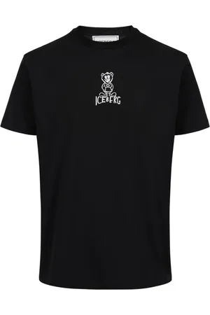 Iceberg Top, Herre, Sort, M, Bomuld, Sort slim fit bomuldst-shirt med bjørnemotiv og isbjerglogo