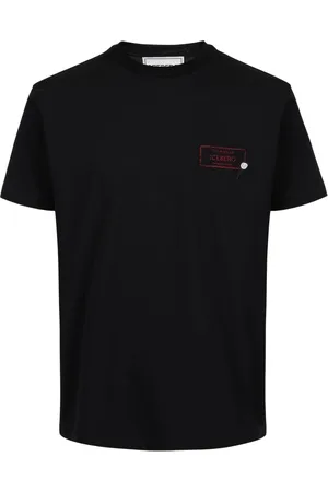 Iceberg Top, Herre, Sort, M, Bomuld, Slim-fit sort stræk bomulds T-shirt med valmueprint