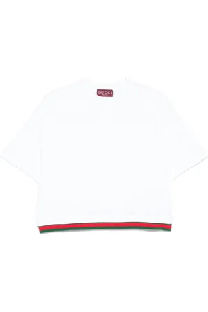 Gucci Top, Dame, Hvid, XS, Hvide T-shirts og Polos med Web-stripe