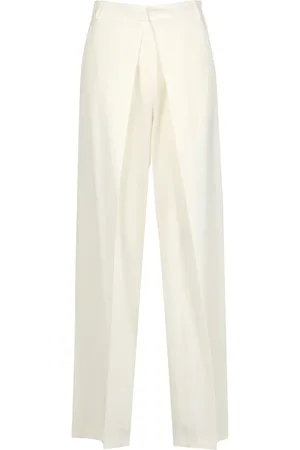 ERIKA CAVALLINI Bukser, Dame, , XS, Uld, Creme Uld Straight Leg Bukser