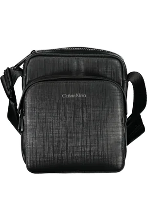 Calvin Klein Taske, Herre, Sort, ONE SIZE, Uld, Sort Herre Skuldertaske Kontrastdetaljer