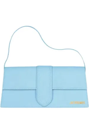 Jacquemus Taske, Dame, Blå, ONE SIZE, Uld, Turkis Skuldertaske med Guld Accenter
