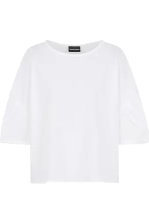 Emporio Armani Top, Dame, Hvid, M, Bomuld, Bomuldsskjorter