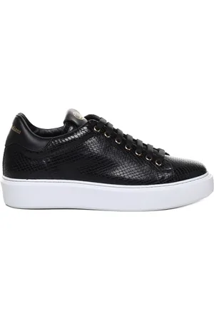 Giuliano Galiano Sko, Herre, Sort, 41 EU, Læder, Python-effekt Læder Sneakers Sort