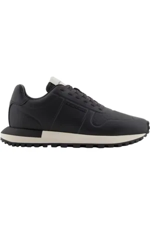 Emporio Armani Sko, Herre, Sort, 44 EU, Sorte flade sko Elegant stil