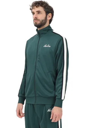 New Era Sweathshirts & Hoodies, Herre, Grøn, S, Polyester, Sporty Zip Track Sweater