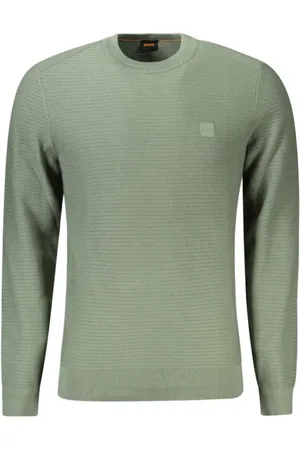 HUGO BOSS Strik, Herre, Grøn, XL, Ikonisk Logo Crew Neck Sweater