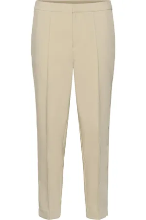 Kaffe Bukser, Dame, , XL, Uld, Elastiske Cropped Bukser Fjer Grå