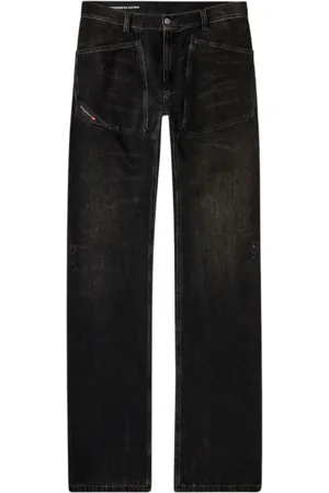 Diesel Jeans, Herre, Sort, W30, Skinny-Fit Slidte Sorte Jeans